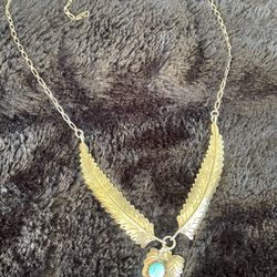 Navajo Turquoise And Coral Necklace
