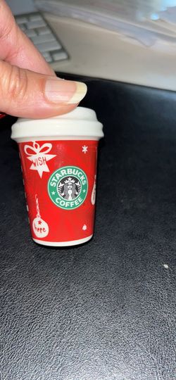 Starbucks Christmas 2009 ORNAMENT Coffee Tumbler JOY Wish Hope Love Red Holiday