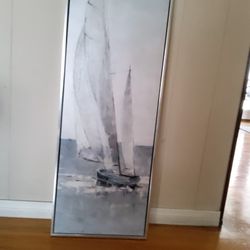 Sail Boat Scene On Canvas