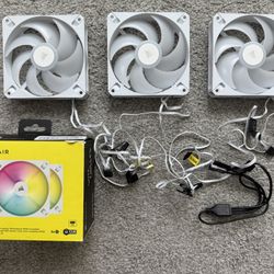 Corsair AR120 RGB Computer Case Fans 3 Pack (White)