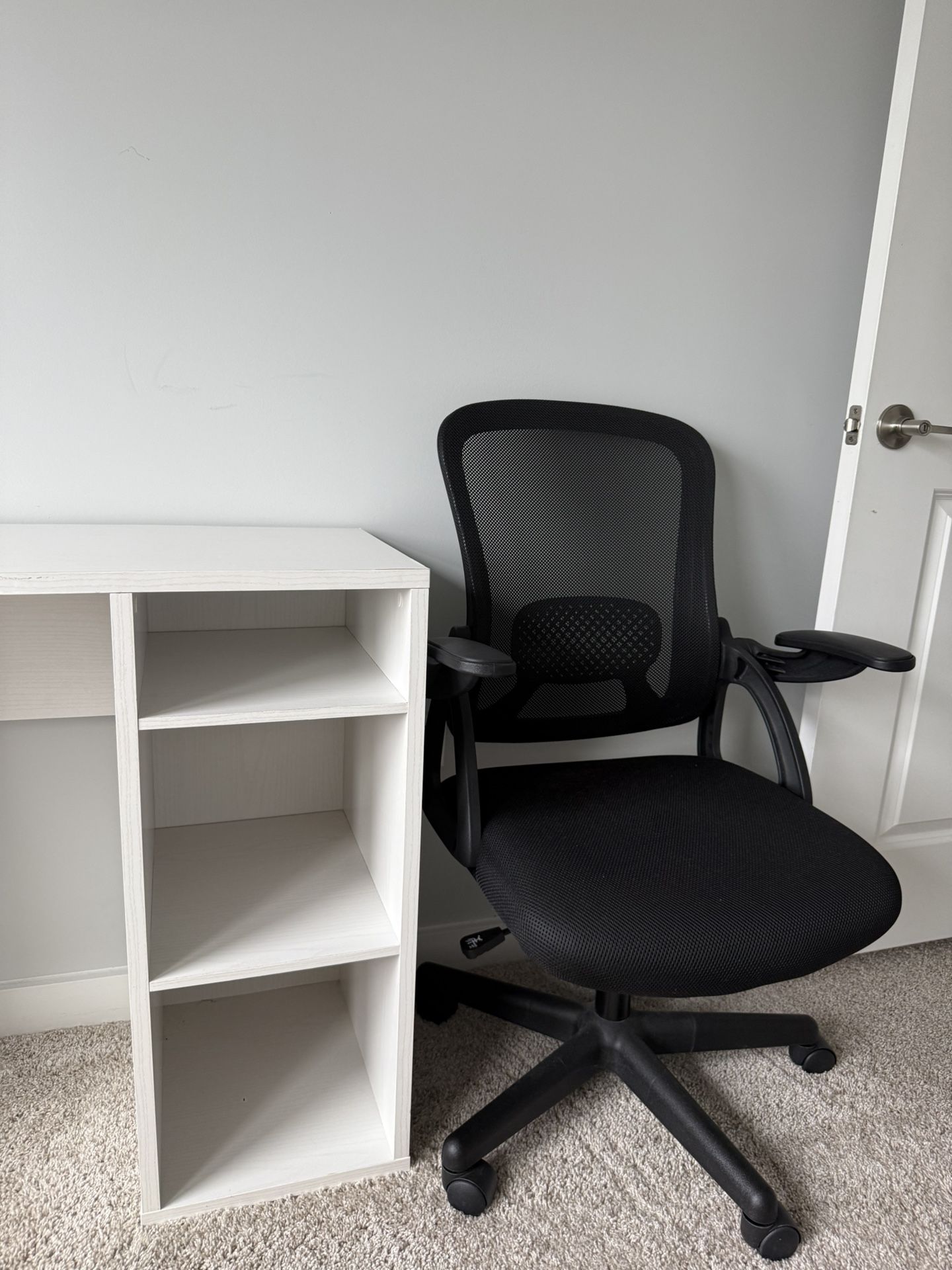 White Desk & Rolling office Chair For Sale