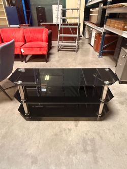 Black Glass Entertainment Center / TV Stand
