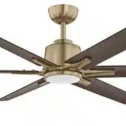 Home Decorators Collection 60" Indoor/Outdoor Cieling Fan With LED In Gold