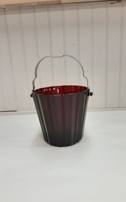 Ruby Red Panel Ice Bucket - Located in Shelton