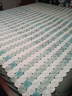 Vintage Yo-yo Quilt Top/Flimsy 68"×82"