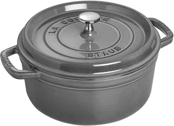 Staub Cast Iron Round Dutch Oven, Made in France, Graphite Grey, 4-qt, Serves 4-6 people
Product Images and Videos (AI Generated Alt Text)