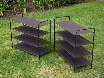 Two 4-Tier Stackable Shoe Rack