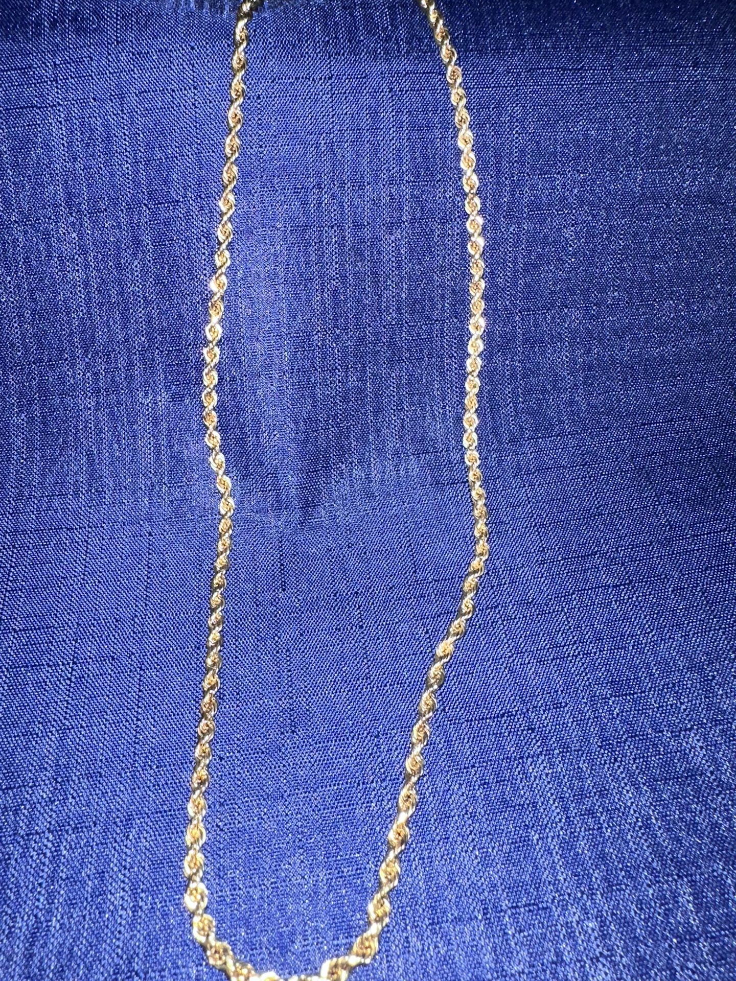 10k Rope Chain Necklace 