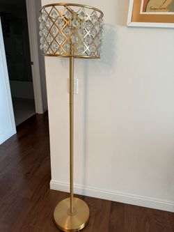 Glass And Gold Floor Lamp 