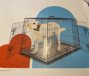 Dog Crate 36" Lx23Wx25”H Metal Wire Dog Cage Double Door Folding 