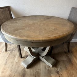 Birch Ln Cecile 46.75” Solid Wood Round Table