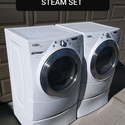 BEAUTIFUL WHIRLPOOL Front Load Washer And Dryer Set, Delivery, Warranty 