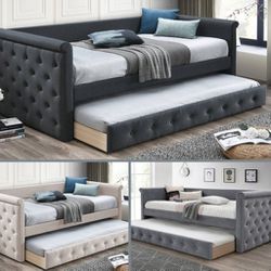Twin Twin Grey Daybed With Ortho Matres!