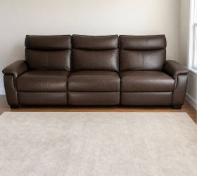 Like-new Latitude Run Enjolie 110” Top-Grain Leather Power Reclining Sofa
