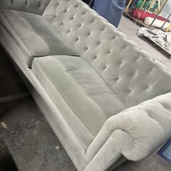 Velour Grey Couch