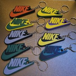 Nike Swoosh And Lettering Keychain Or Back Pack Charm