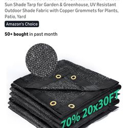 70% shade cloth 20x30ft breathable HDPE mesh sunshade tarp for garden and greenhouse UV resistant New Pick Up In Pomona $45