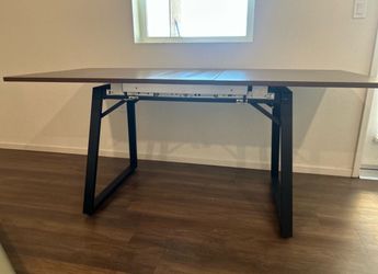 Extendable Wood and Metal Dining Table