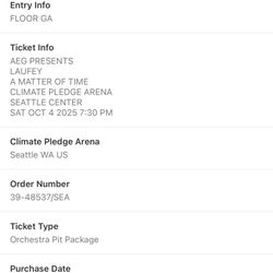 2 Orchestra Pit Package Tickets For Laufey