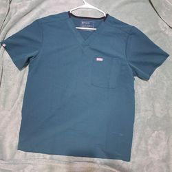 Men's Figs Scrub Top Dark Green Large