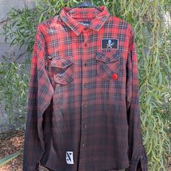 Neff x Disney Villains Captain Hook Plaid Dip Dye Flannel Shirt Men’s XL Retired