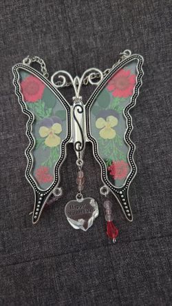 Glass Suncatcher with Pressed Flower