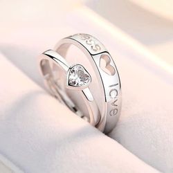 Love you wholeheartedly, couple ring, niche wedding ring