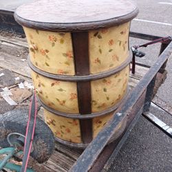 Decorative Side Table With Three Drawers Normal Wear And Tear Could Be Refinished Or Just Leave It As It Is Asking 50$