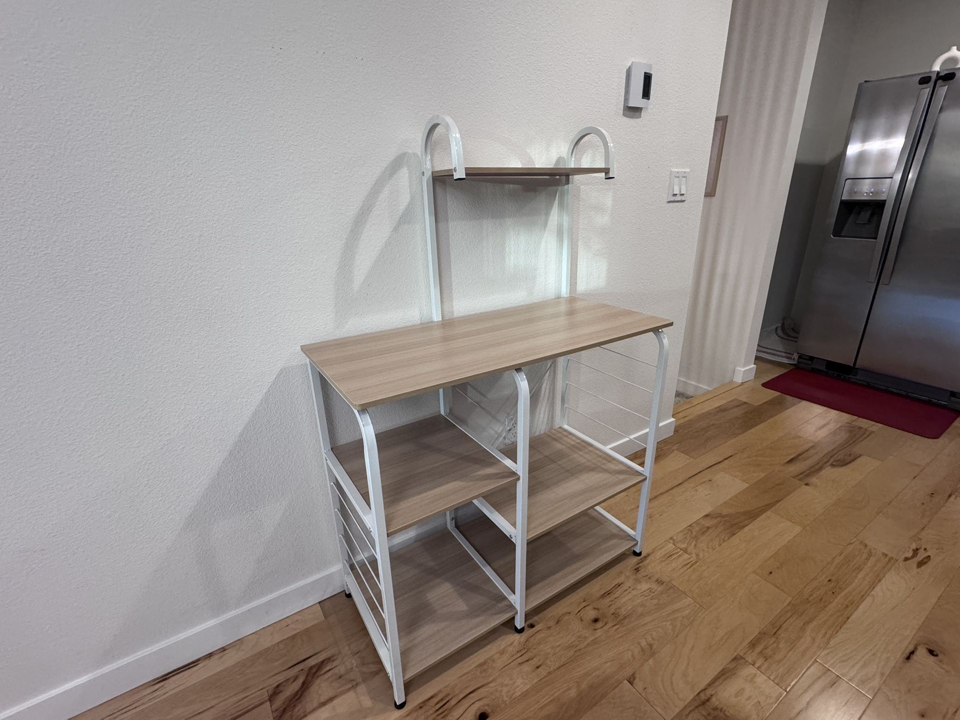 soges Kitchen coffee Shelf, 6 Shelves, Multifunctional Storage, Contemporary Style, color：fake oak wood