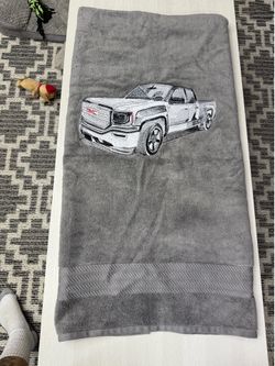 GMC truck embroidered bath towel