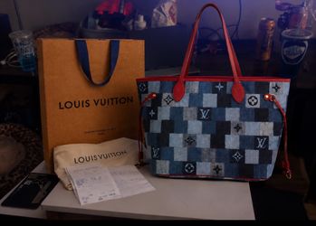 Authentic Louis Vuitton monogram denim neverfall tote