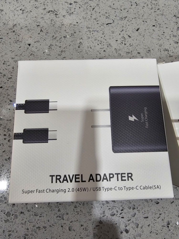 45W Fast Charger USB type-C to Type-C 6 foot cable for Samsung Galaxy S23 S22 S21+ A20 and more