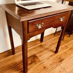 Desk Secretary Vintage Table Accent W / Drawer  Solid Oak 28 Wide
