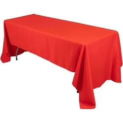 Premium Red Polyester Tablecloth 