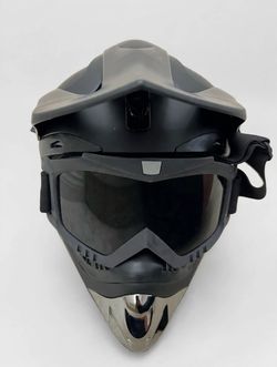 Matte Black Full Face Motorcycle Helmet with Goggles size m new
