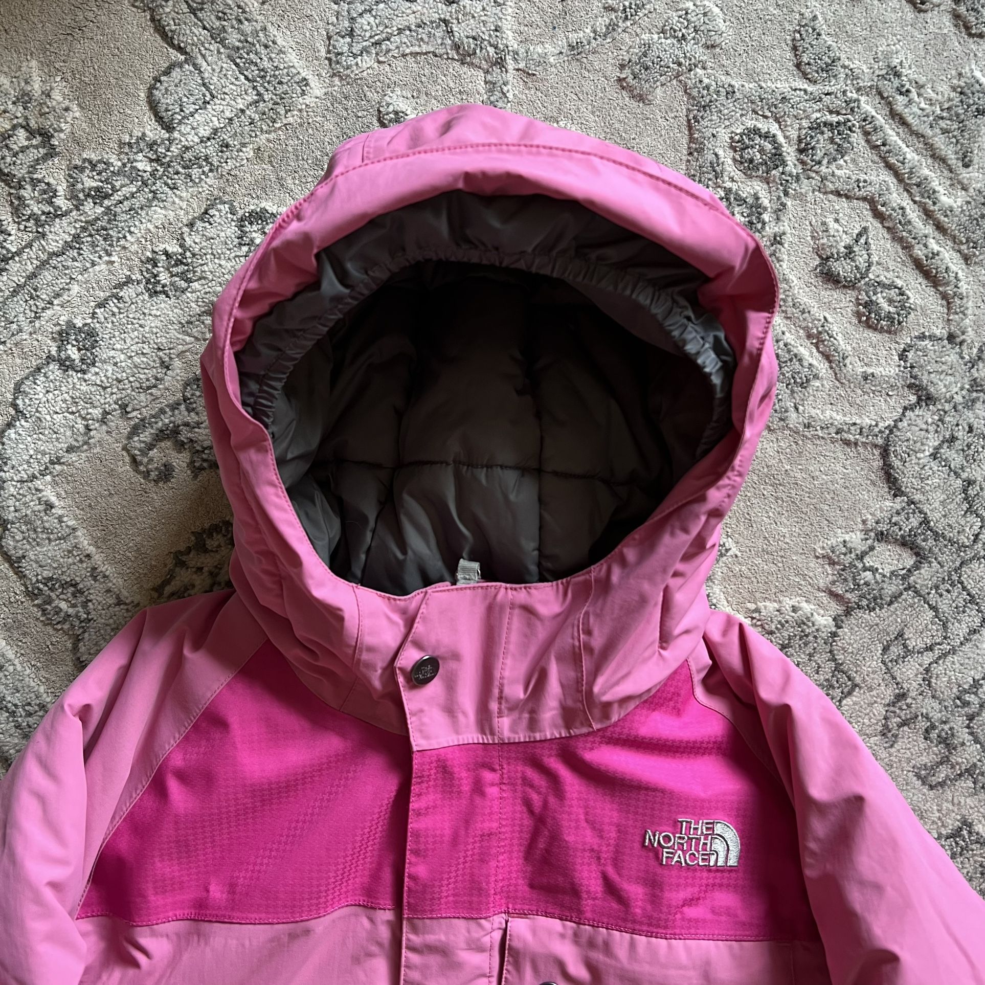 The North Face Girls Pink On Pink Hyvent Hooded Zippered Jacket XL