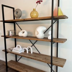 (MOVING SALE) AllModern Gwyneth WIDE 72” Exagere Bookcase - Iron + Wood
