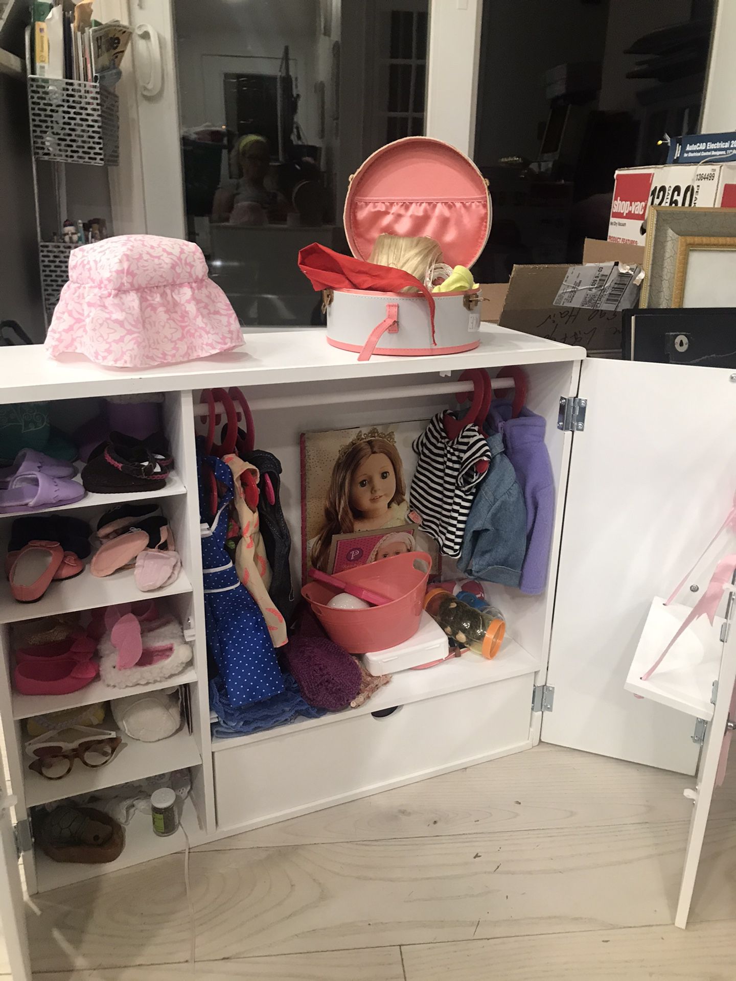 American Girl doll cloths and Accessories closet . Diner that plays music has all pieces