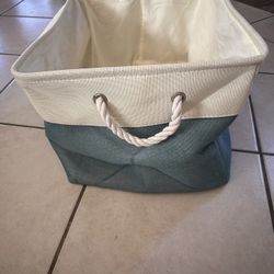 Large Fabric Storage Bin with Rope Handles