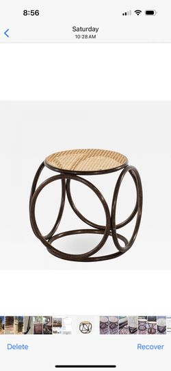 Mid century bentwood & rattan Thonet Stool Style Table