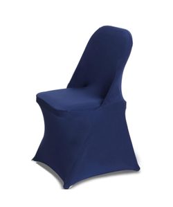 HAINARverS Stretch Spandex Folding Chair Covers 30PCS Universal Fitted Chair, Navy, Blue