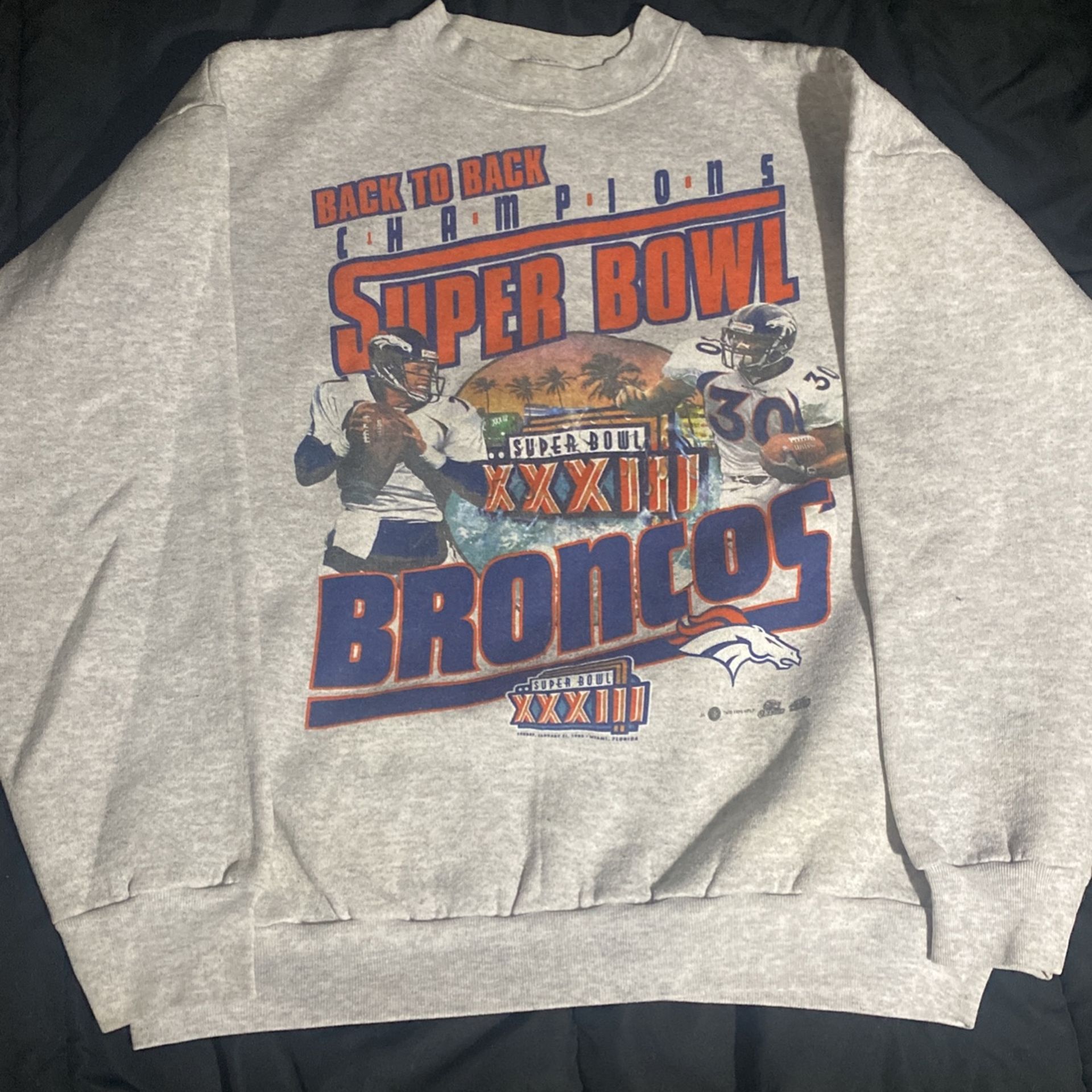 Vintage Denver Broncos Super Bowl CrewNeck Size Large