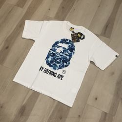 White And Blue Camo Bape Tee