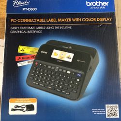 PC connectable label maker with color display brother