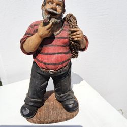 Vintage Figure Statue Pirate With Pipe 9,5" 