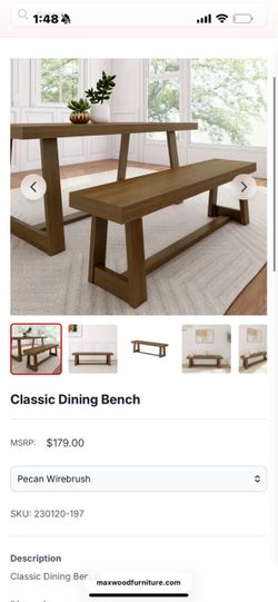 Classic dining bench