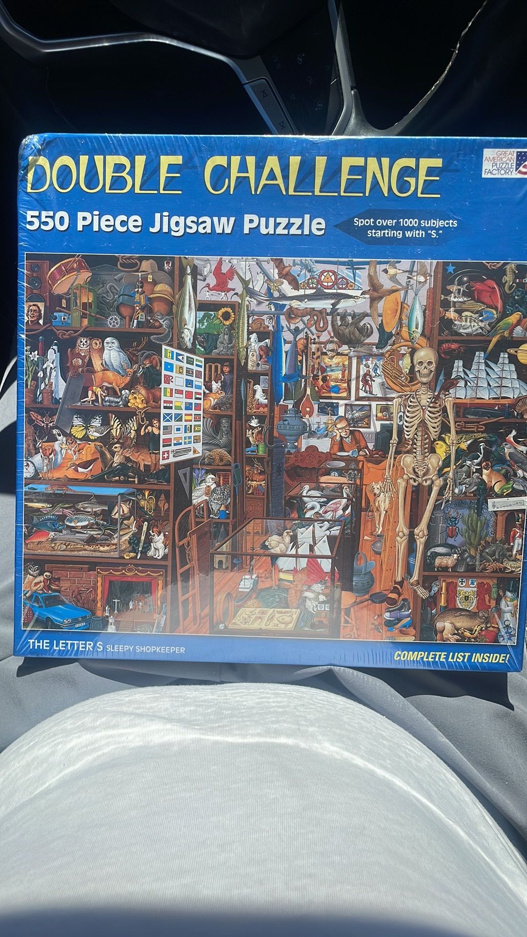 Double Challenge Letter "S" Sleepy Shopkeeper Halloween 550 Piece Puzzle 24"x18"