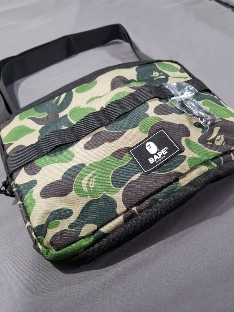 BAPE ABC Camo Green Messenger Bag