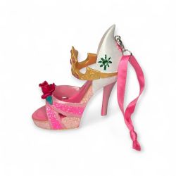 Disney Princess Aurora Pink Glitter Crown Rose Decor High Heel Shoe Ornament