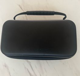 Hard case with handle (8.5" x 4.5" x 3.5") — versatile travel organizer for electronics, power bank, and accessories (black)